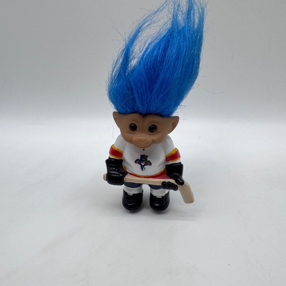 Vintage 1993 Ace Novelty Florida Panthers Troll Doll Blue NHL Hockey Figure